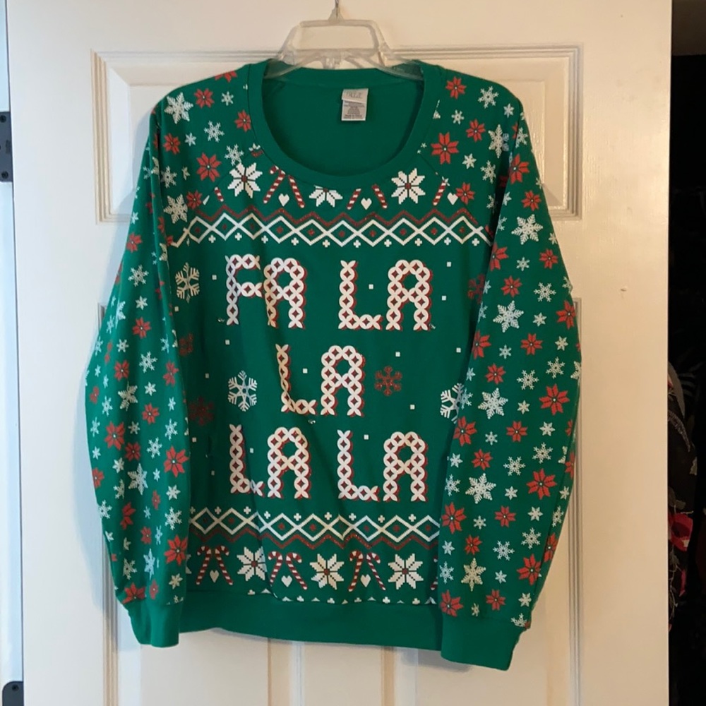 “Ugly” Christmas sweatshirt with lights